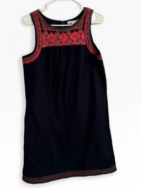 C&C California Black Dress with Red Embroidered Yoke